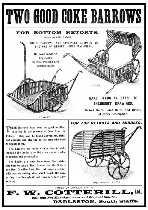 Antique Advert 1909 DARLASTON FW Cotterill Ltd Bolts Nuts & Studs 