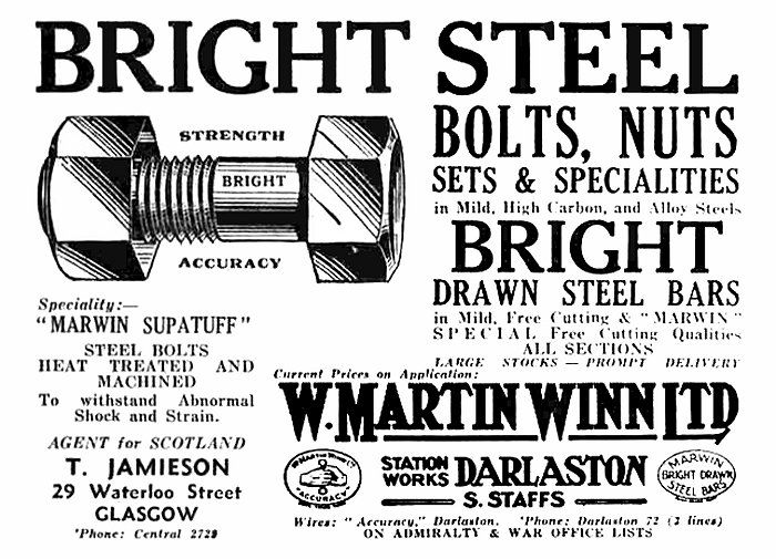 Bolt and Nut Mfrs Antique Engineering Advert 1909 FW COTTERILL & CO Darlaston 